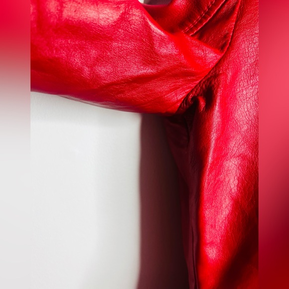 DANIER RED LEATHER JACKET GENUINE LEATHER - Picture 4 of 6